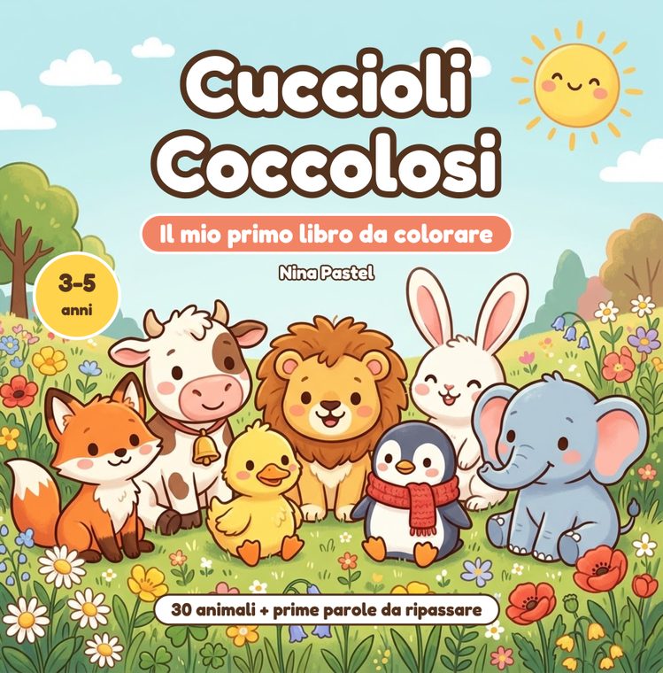 Copertina del libro Cuccioli Coccolosi 30 animali